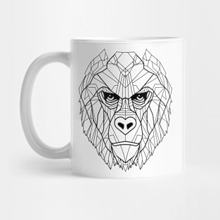 Geometric Gorilla Portrait: Angular Artistry Mug